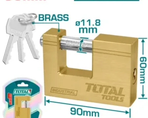 Heavy duty brass block padlock