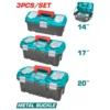 3 Pcs plastic tool boxes set